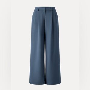 OGL Ponte-De-Roma Breezy Wide Leg Pant with Pockets - Rock Blue Size Medium